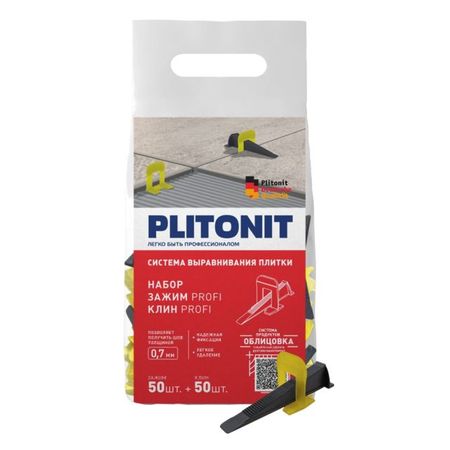 система для выравнивания плитки Зажим PLITONIT SVP-PROFI 0,7мм 50шт + клин 50шт система для выравнивания плитки зажим plitonit svp profi 0 7мм 50шт клин 50шт