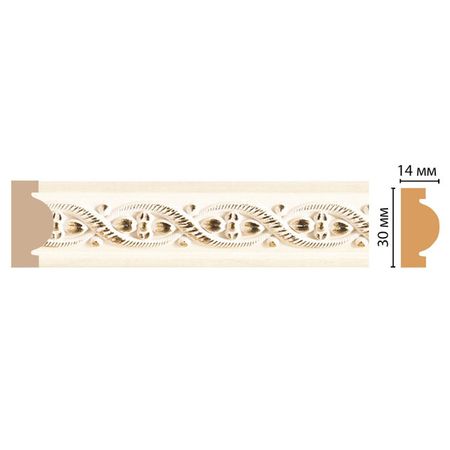 молдинг DECOMASTER 30х13х2400 мм бежевый полистирол, арт.157-6 молдинг decomaster 51х11х2400 мм полистирол арт 156 6