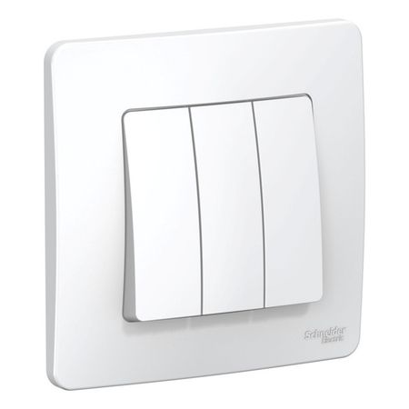 выключатель 3-клавишный SYSTEME ELECTRIC Blanca (cх.1+1+1) 10А 250В белый розетка 1 пост tv schneider electric blanca белый