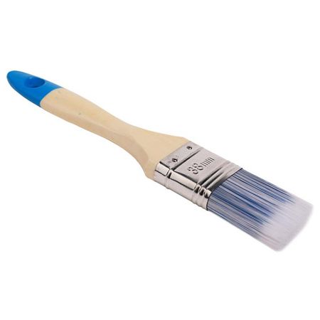 кисть плоская TOOLBERG Лазурит-Эксперт искусственная щетина деревянная рукоятка 38мм, арт.0112412