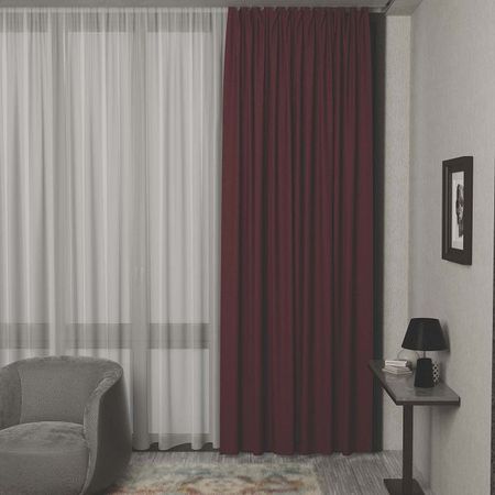 штора портьерная на шт.ленте GARDEN димаут 200х280см бордовая, арт.сw538636V16