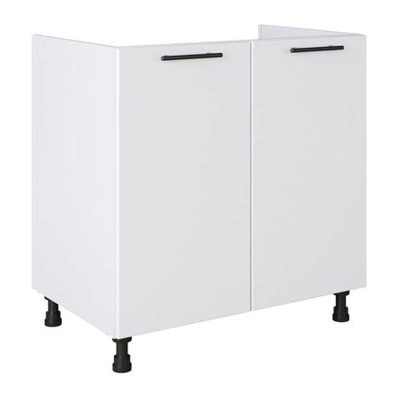 кухонный шкаф напольный для мойки Белый лед 820х800х504мм 2 двери МДФ/ЛДСП шкаф напольный белый глянец 820х800х504мм 2 двери мдф лдсп