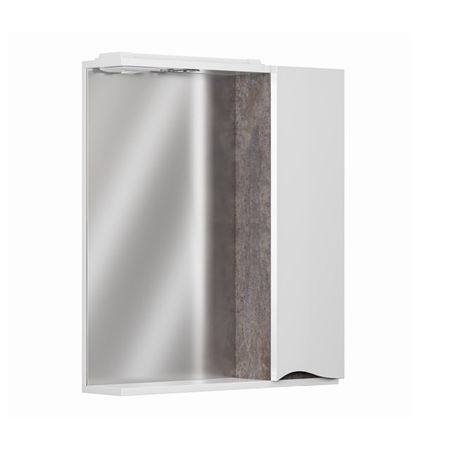 шкаф зеркальный GRADEONIKA Афродита с подсветкой правый 60см цемент
