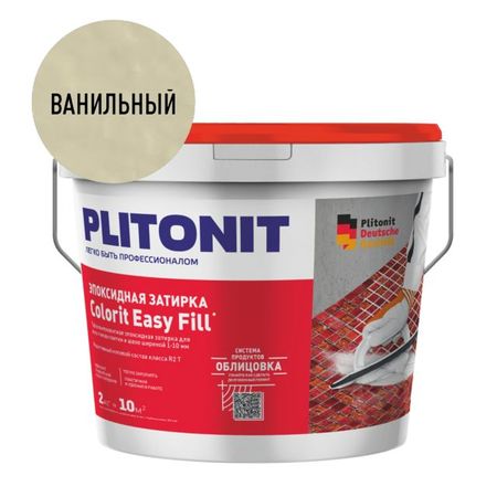 затирка для швов PLITONIT Colorit EasyFill эпокс. 1-10мм 2кг ванильная затирка для швов plitonit colorit easyfill 1 10мм 1кг бежевая
