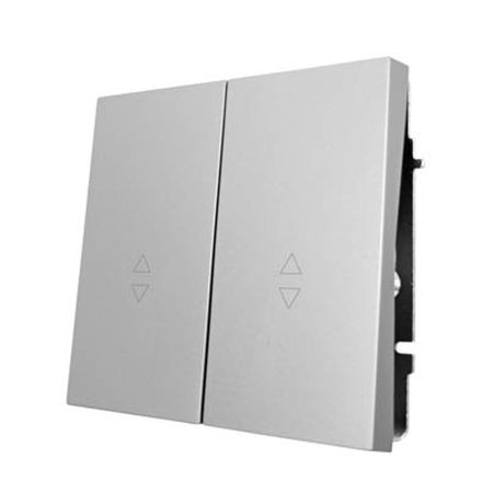 переключатель 2-клавишный LEZARD Zima проходной серый матовый