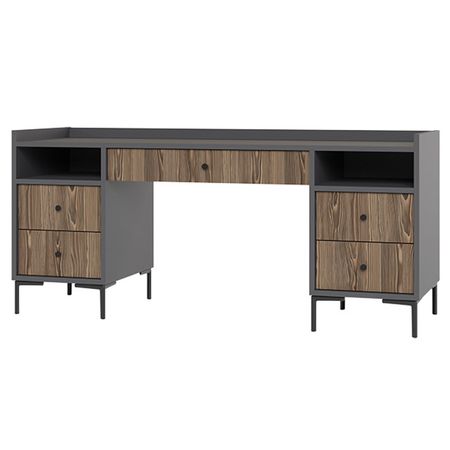 стол с двумя тумбами Teravvio 1900х400х830мм графит/сосна глэм ЛДСП