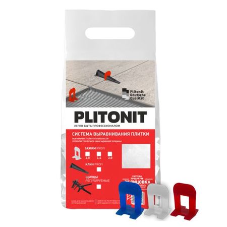 зажимы для выравнивания плитки PLITONIT 2мм 100шт зажимы для выравнивания плитки tls 1мм 100шт