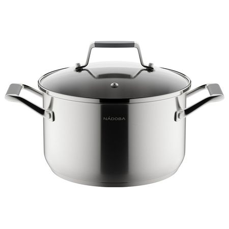кастрюля NADOBA Odri 3,4л 20см нерж.сталь стеклянная крышка индукция