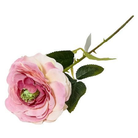 растение искусственное Роза персиково-розовый 52см