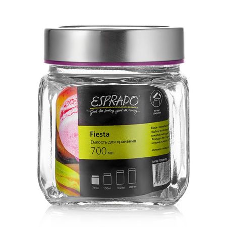 емкость для хранения ESPRADO Fiesta 700мл стекло емкость для хранения esprado fiesta 1250мл стекло