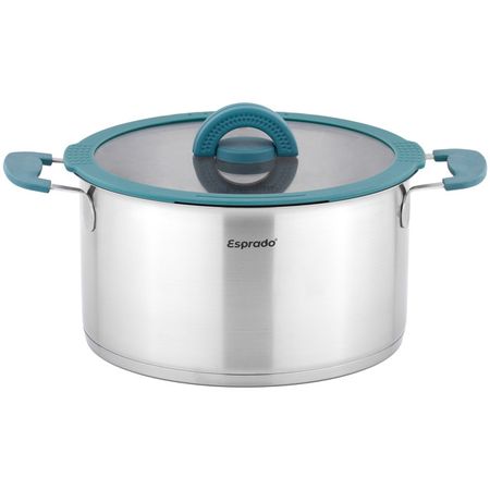 кастрюля ESPRADO Morena 5,7л 24см нерж.сталь стеклянная крышка индукция терка mallony nimbus 24см плоская без поддона нерж