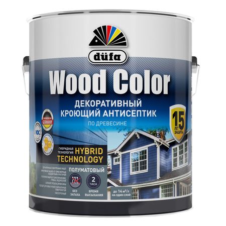 антисептик кроющий DUFA Wood Color белый 2,4л, арт.МП00-013160