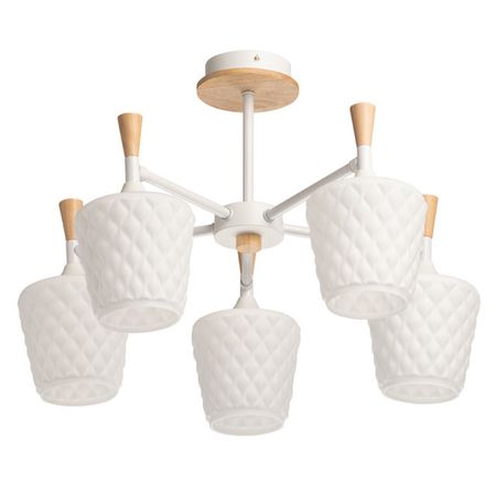 люстра потолочная DECITY Дэла 5х60Вт E27 металл стекло белый