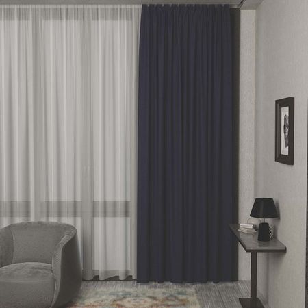 штора портьерная на шт.ленте GARDEN димаут 200х280см синяя, арт.сw538636V22