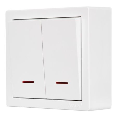 выключатель 2-клавишный LEZARD Leto с подсветкой белый выключатель 2 клавишный lezard leto с подсветкой белый