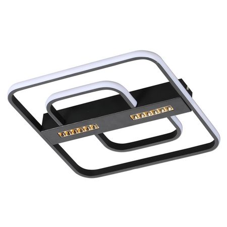 люстра потолочная светодиодная DECITY Драйв 38Втх2+24Вт LED пульт металл акрил черный люстра потолочная светодиодная decity драйв 2х31вт 2х43вт 5вт led пульт акрил серый