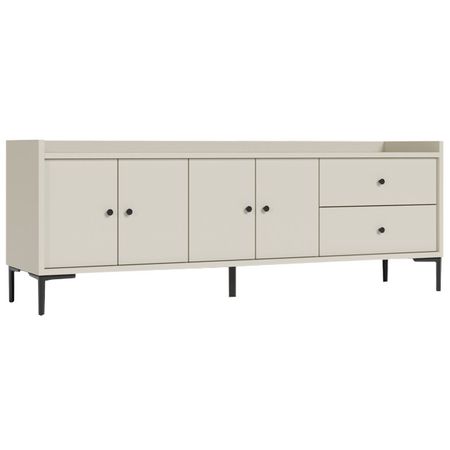 тумба ТВ Teravvio с закрытыми полками 1802х400х650мм серый шелк ЛДСП