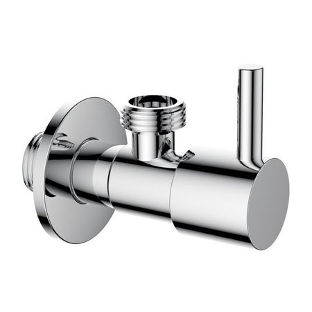 кран угловой LEDEME LH507-1/2 НР/НР нерж сталь с отражателем хром кран угловой ledeme l70507c нр нр нерж   с отражателем   синий