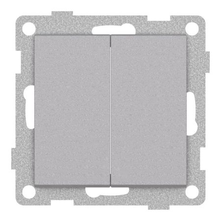 выключатель 2-клавишный GUSI Ugra серебро