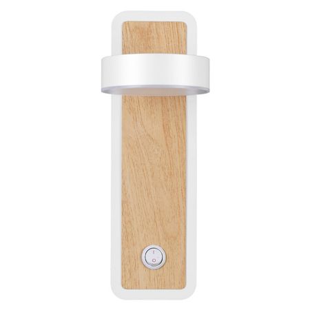 бра LUMION Ledio LED 1х5Вт 3000K металл акрил белый под дерево бра lumion madison 1х40вт e14 металл белый