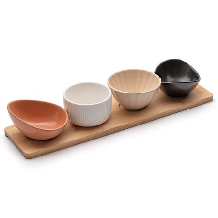 менажница APOLLO Scenario 4 секции на подставке 36х9,5х1см каменная керамика, бамбук каменная статуя будды acrddk