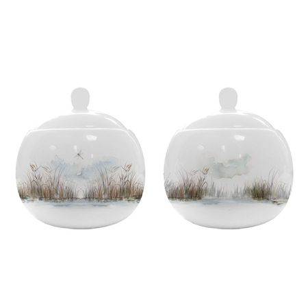 сахарница ZAPEL Ardea Cinerea birds 10x10x10,5cм фарфор