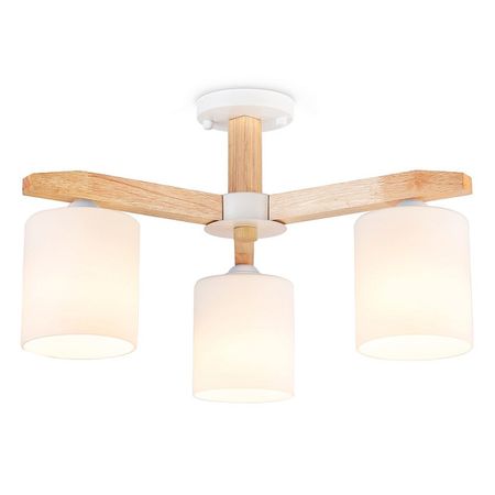 люстра потолочная AMBRELLA LIGHT Традиционный 3х40Вт E27 белый светлое дерево