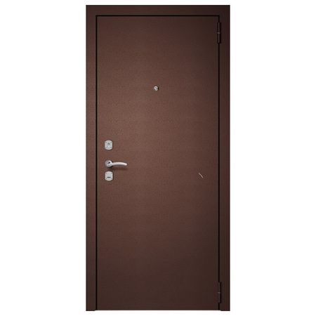 дверь входная МЕТИКС 22/Metix 22 медь антик, бетон снежный, стекло чёрное 860мм правая