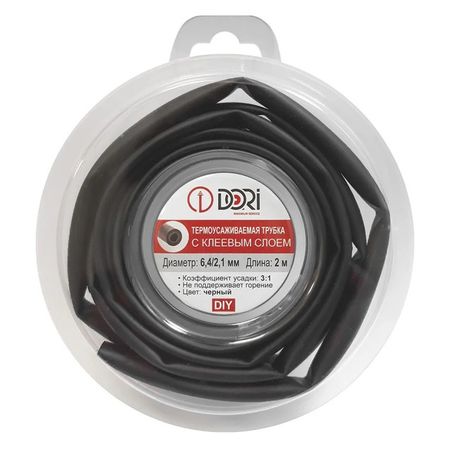 термоусаживаемая трубка DORI ТТК с клеевым слоем d 6,4/2,1 ролл 2м чёрная термоусаживаемая трубка dori ттк с клеевым слоем d 7 9 2 6 ролл 2м белая