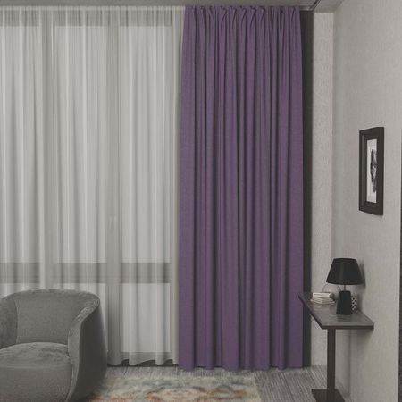 штора портьерная на шт.ленте GARDEN димаут 200х280см сиреневая, арт.сw538636V25