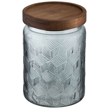 банка для продуктов LEONORD Amaretto 0,75л круглая стекло, дерево банка для продуктов todelia simplicity 1 6л круглая стекло пробка силикон