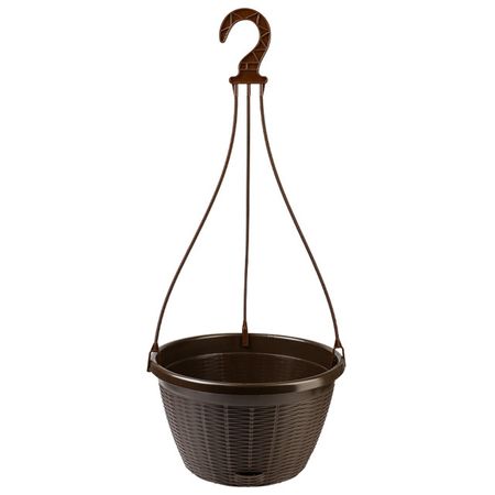 кашпо подвесное La Decoro 4,5л d27 с нижним поливом тёмно-коричневый (подвеса нет в комплекте) кашпо подвесное со вклыдышем todelia 14л d30cм h15см железо коковита