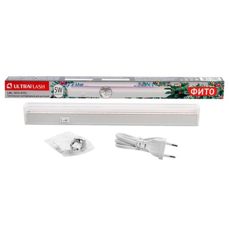 светильник светодиодный ULTRAFLASH ФИТО Био полный спектр 5Вт sinjialight фитолампа полный спектр 150 вт 200 led