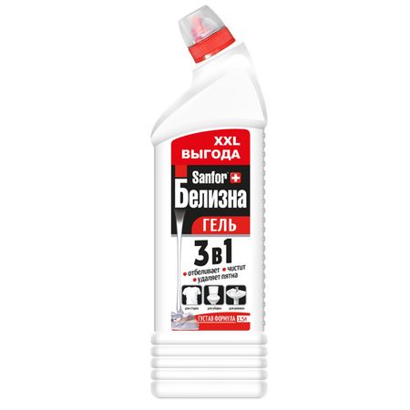 средство чистящее SANFOR Белизна 3в1 гель 1,5л средство чистящее чистин белизна гель 950г