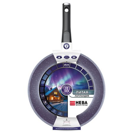 сковорода НМП Лапландия 28см антипр.покр. литой алюминий съёмная ручка индукция