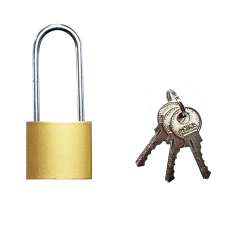 замок навесной UGO LOKS латунь 32мм длинная дужка ручка кнопка 32мм cлоновая кость золото винтаж wpo 707 032 00v5
