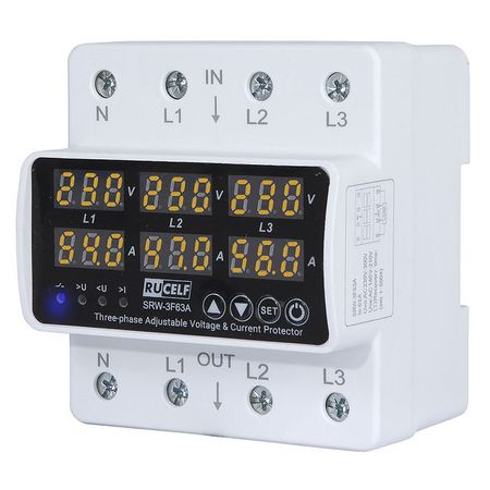 реле контроля напряжения RUCELF 63А трехфазный реле jqx 60f 60a 220v