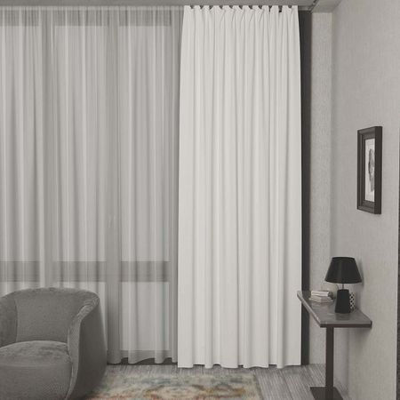 штора портьерная на шт.ленте GARDEN димаут 200х280см белая, арт.сw538636V1