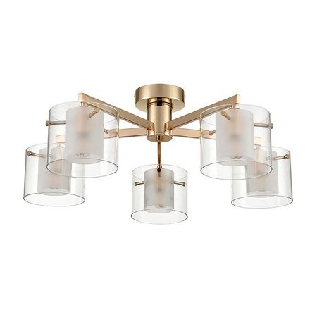 люстра потолочная LUMION Moderni E14 5х40Вт металл стекло золото бра lumion madison 1х40вт e14 металл белый