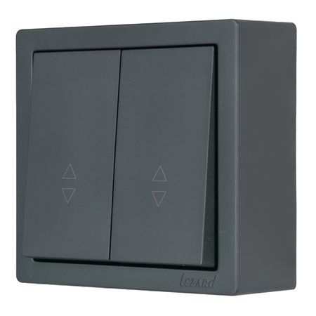переключатель 2-клавишный LEZARD Leto проходной графит