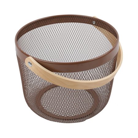 корзина TODELIA Netty 250х245х185мм с ручкой металл/дерево коричневый шкатулка todelia seasons 24х17 6х7см дерево