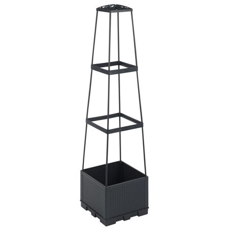 горшок напольный для вьющихся растений PARK 15л 28x28x114см пластик черный квадратная тканевая сумка для растений muciakie