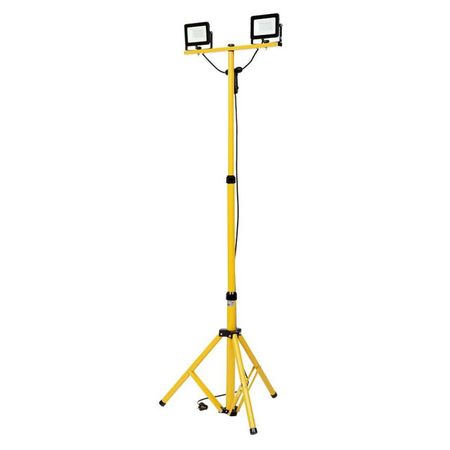 прожектор светодиодный GLANZEN 2x30Вт на штативе 6500К IP65 желтый marshydro fc 4800 светодиодная фитолампа