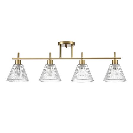 люстра потолочная LUMION Comfi E14 4х40Вт металл стекло латунь прозрачный бра lumion madison 1х40вт e14 металл белый