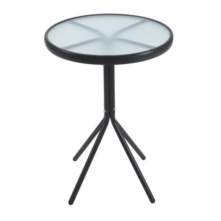 стол круглый KOOPMAN ROUND 50х50х70см черный сталь/стекло