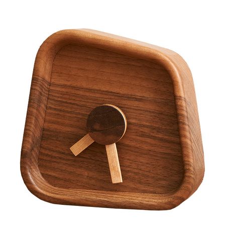 часы настольные кварцевые Трапеция большая 152x154x40мм орех коричневый