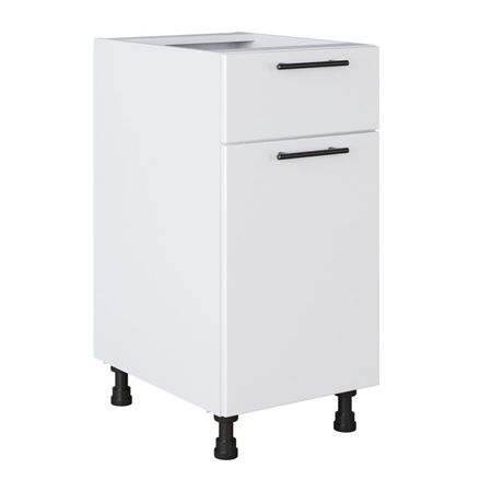 кухонный шкаф напольный Белый лед 820х400х504мм 1 ящик 1 дверь МДФ/ЛДСП кухонный шкаф напольный бергамо 820х400х504мм 1 ящик 1 дверь мдф лдсп
