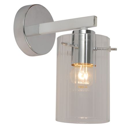 бра SCHAFFNER Metri Е27 1x40Вт стекло металл хром белый шар maxijoy блестящий 100мм стекло белый