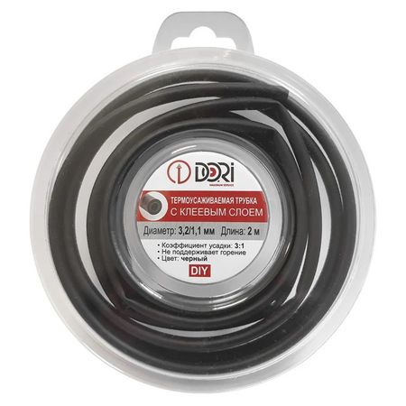 термоусаживаемая трубка DORI ТТК с клеевым слоем d 3,2/1,1 ролл 2м чёрная термоусаживаемая трубка dori ттк с клеевым слоем d 7 9 2 6 ролл 2м белая