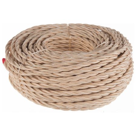 кабель витой BIRONI 3х2,5мм 50м матовый песочное золото кабель витой bironi 2х1 5мм 10м матовый капучино